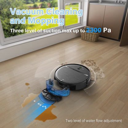 Robot Vacuum Cleaner and Mop Combo with App Wifi and Remote Control Robotic Vacuums, Black