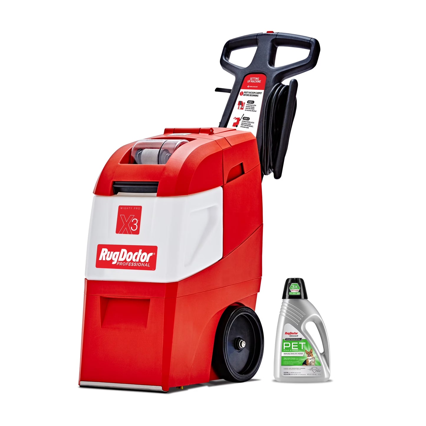 X3 Commercial Carpet Cleaner - Pro Pet Pack, Includes 48 Oz. Pet Cleaner