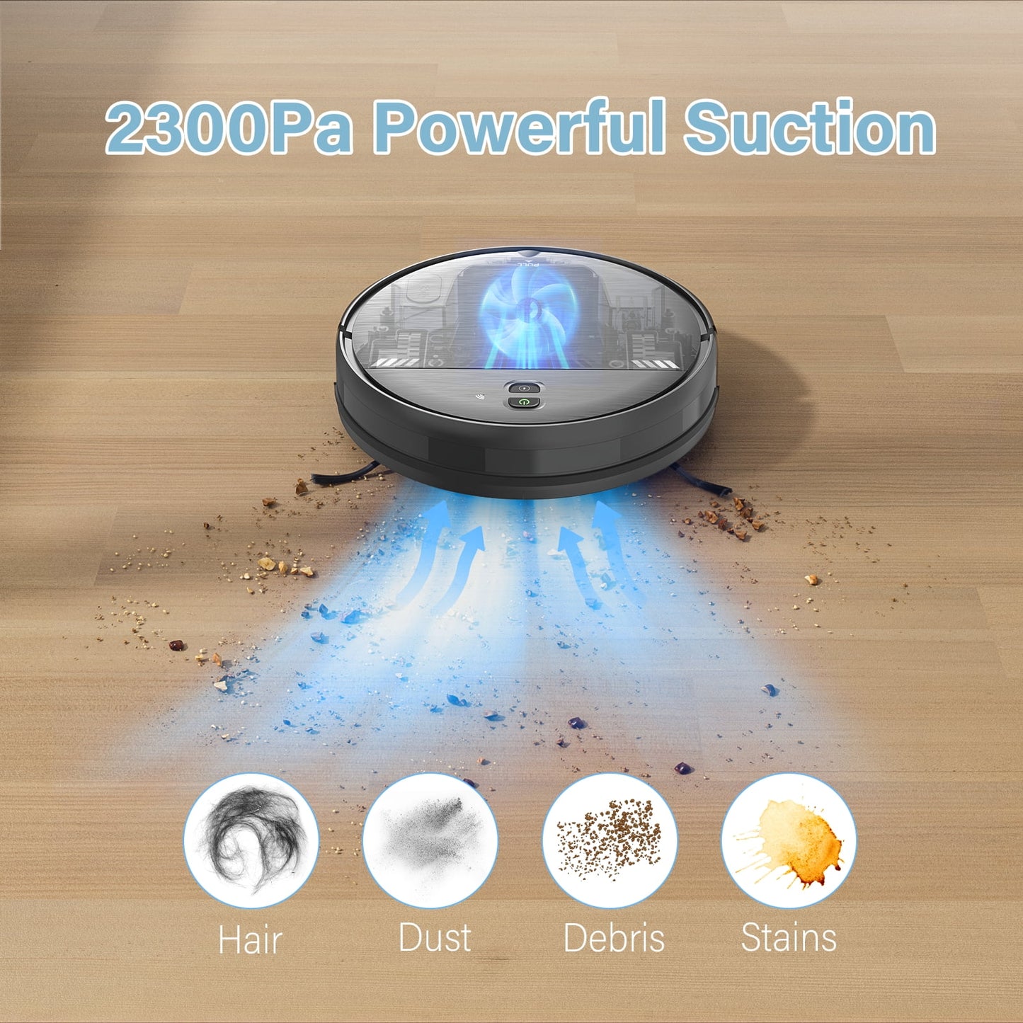 Robot Vacuum Cleaner and Mop Combo with App Wifi and Remote Control Robotic Vacuums, Black